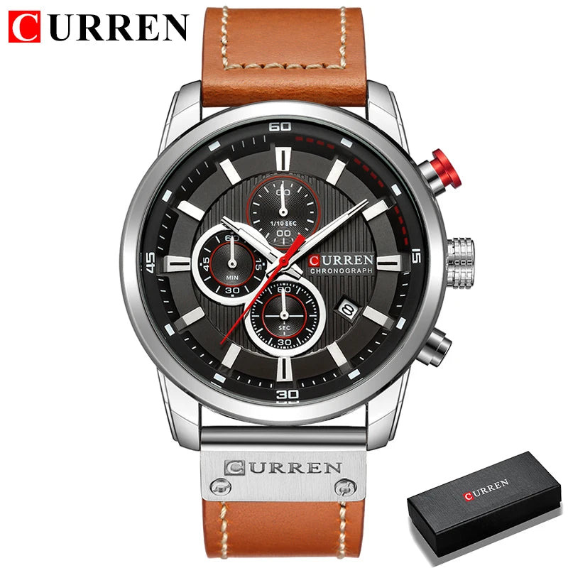 Relógio de Couro Curren Masculino