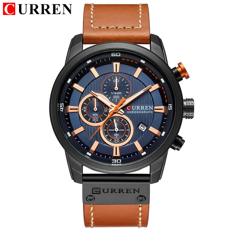 Relógio de Couro Curren Masculino