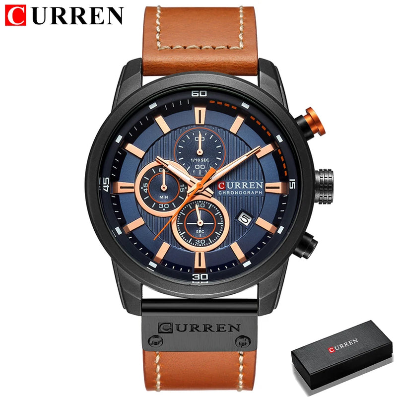 Relógio de Couro Curren Masculino