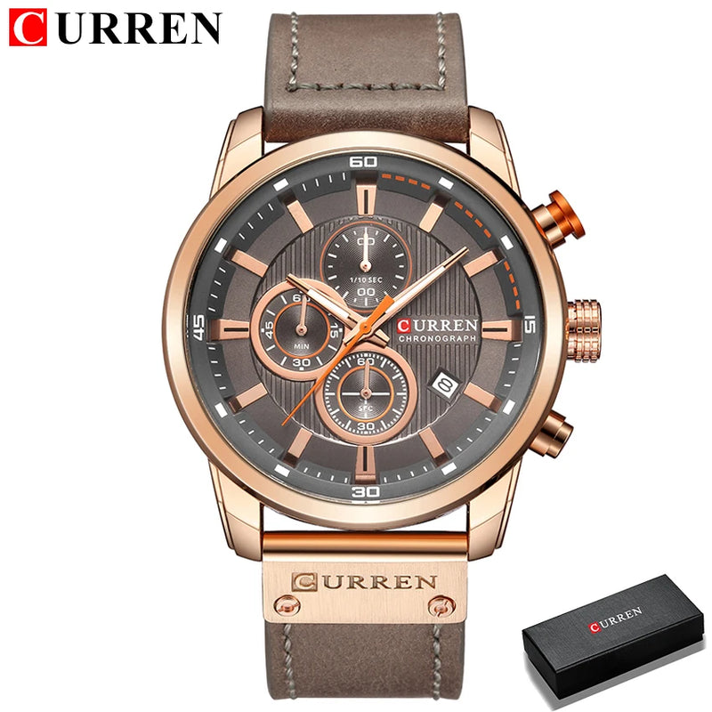 Relógio de Couro Curren Masculino
