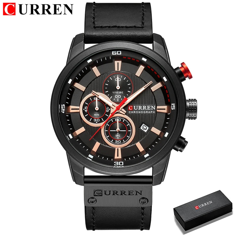 Relógio de Couro Curren Masculino
