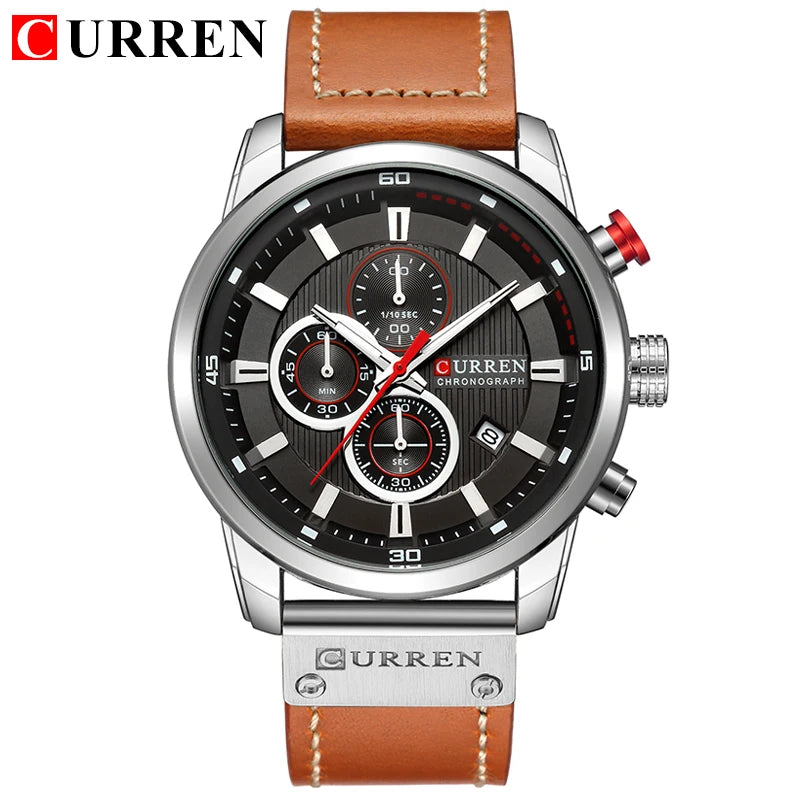 Relógio de Couro Curren Masculino