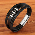 Pulseira Masculina TYO Couro Trançado com Fecho Magnético
