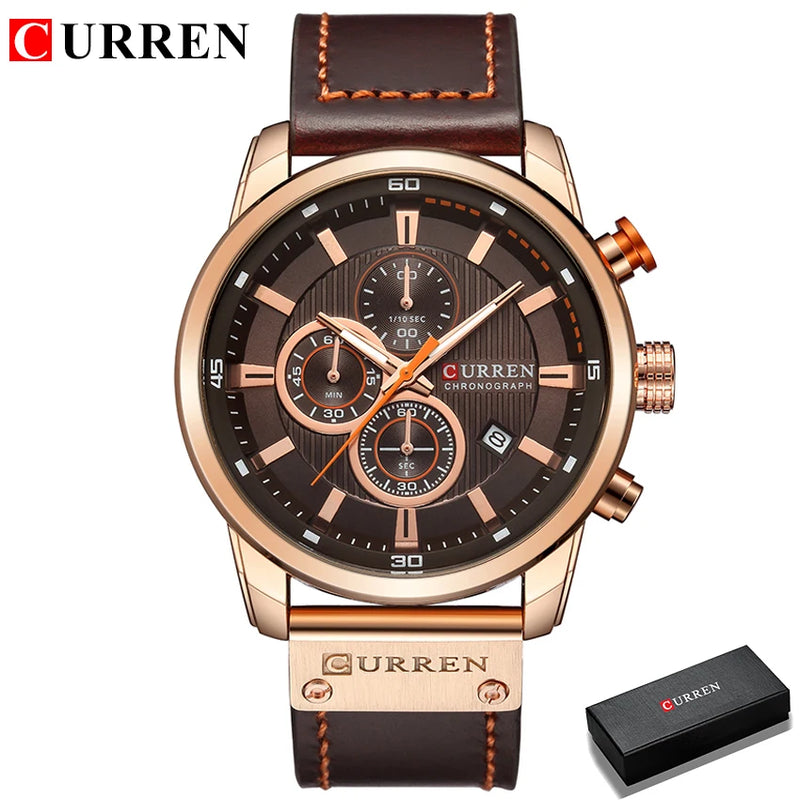 Relógio de Couro Curren Masculino