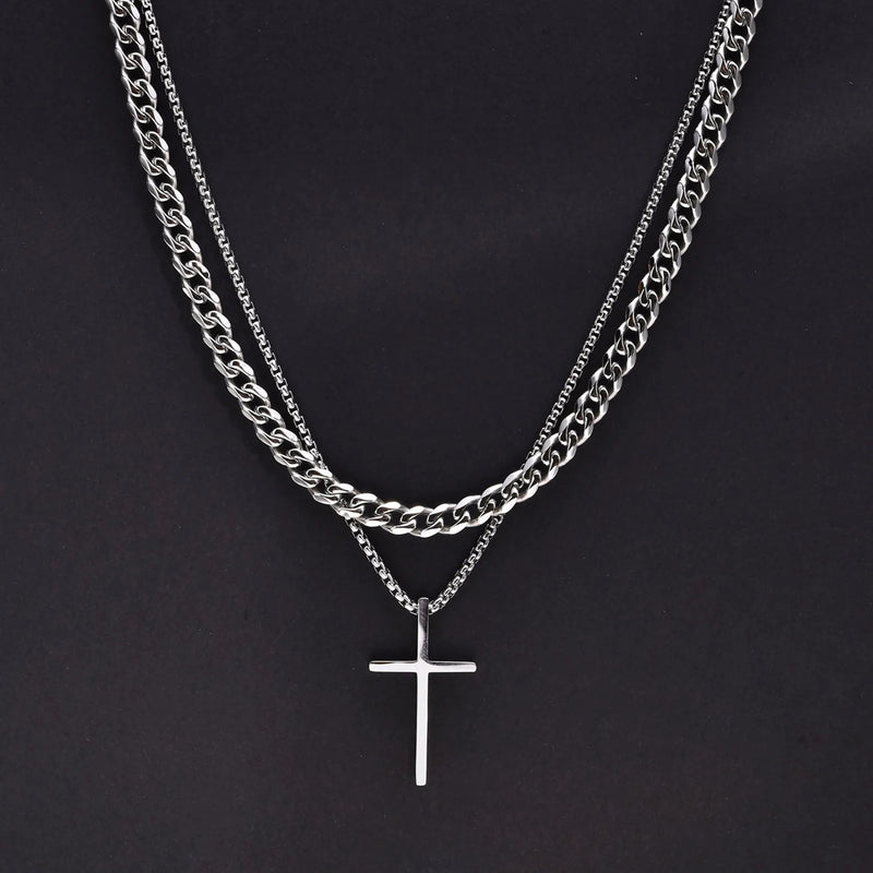 Corrente Masculina com Pingente Cruz – Durável e Elegante