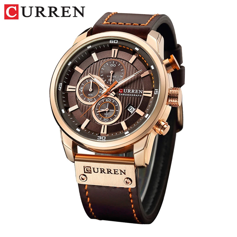 Relógio de Couro Curren Masculino