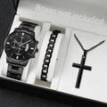 Kit Masculino Quartz – Relógio + Colar + Pulseira Estilo Casual