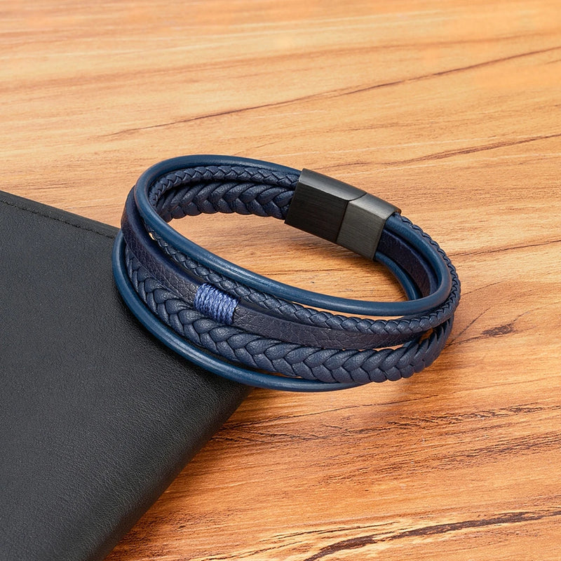 Pulseira XQNI Couro Trançado Masculina
