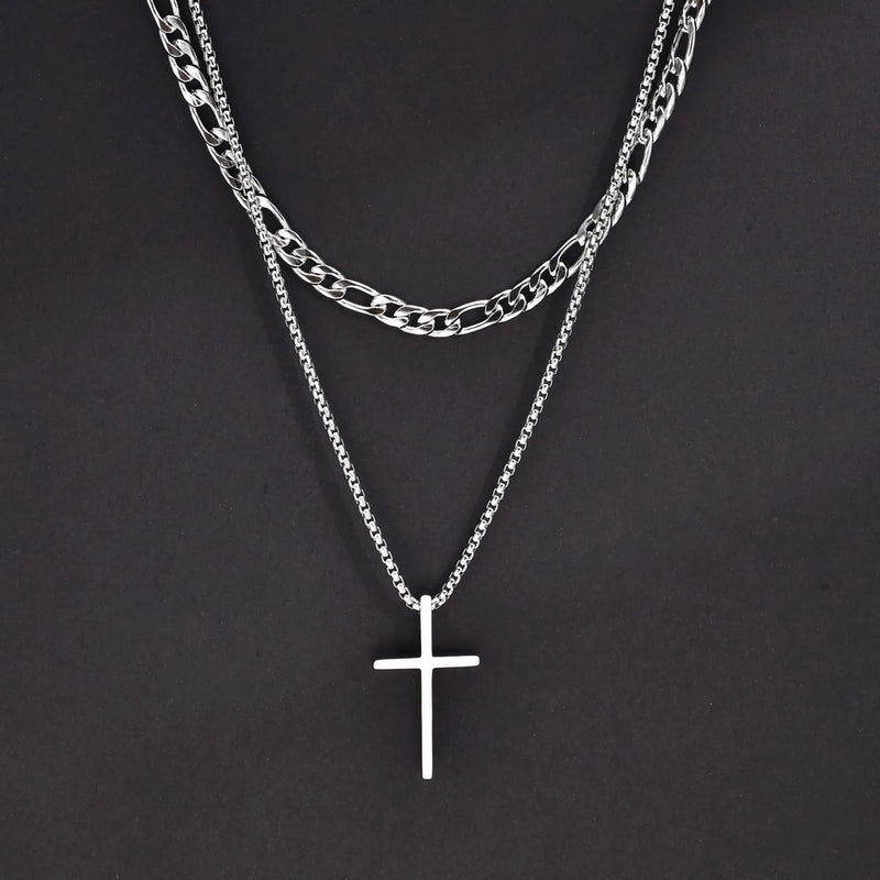 Corrente Masculina com Pingente Cruz – Durável e Elegante