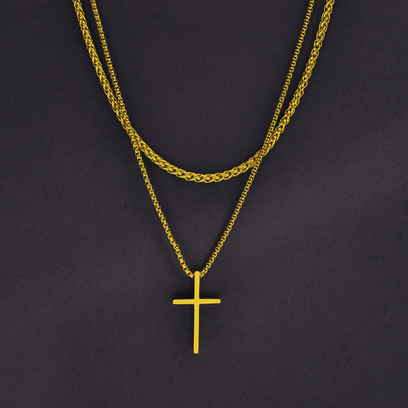 Corrente Masculina com Pingente Cruz – Durável e Elegante