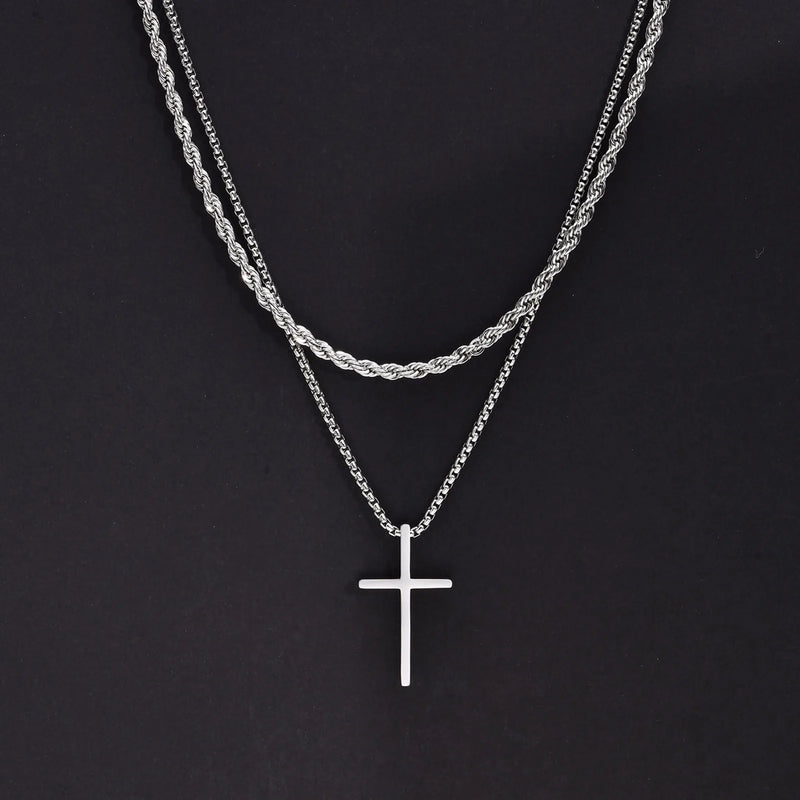 Corrente Masculina com Pingente Cruz – Durável e Elegante