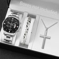 Kit Masculino Quartz – Relógio + Colar + Pulseira Estilo Casual