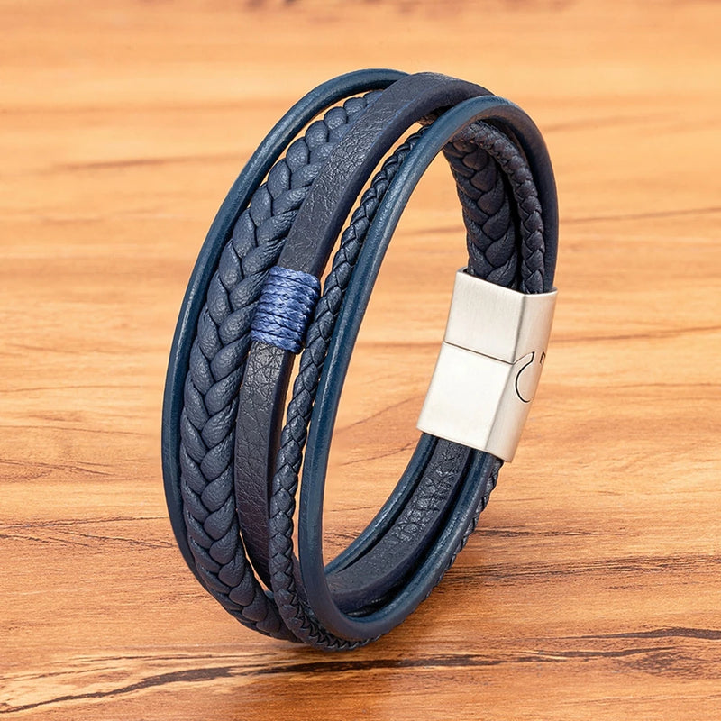 Pulseira XQNI Couro Trançado Masculina