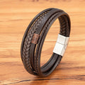 Pulseira XQNI Couro Trançado Masculina